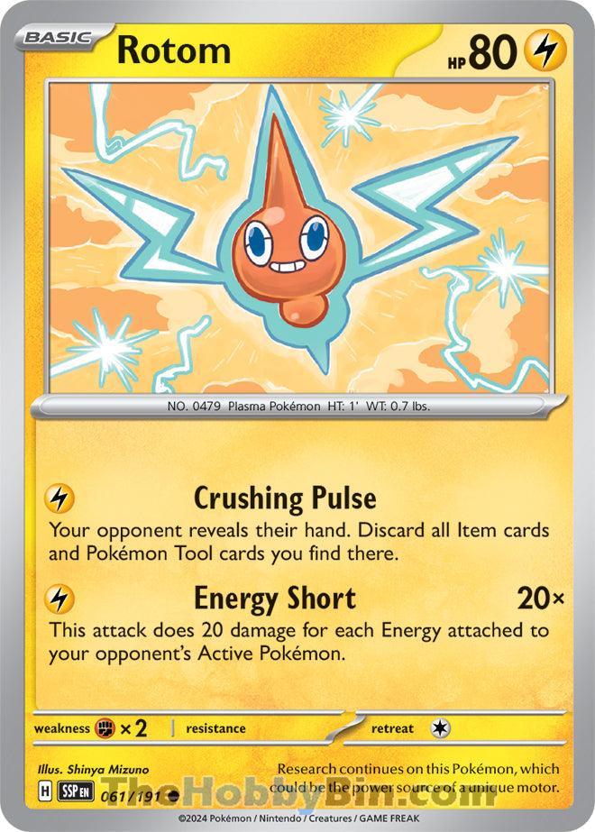 Rotom #61/191 Common - Surging Sparks Pokemon card