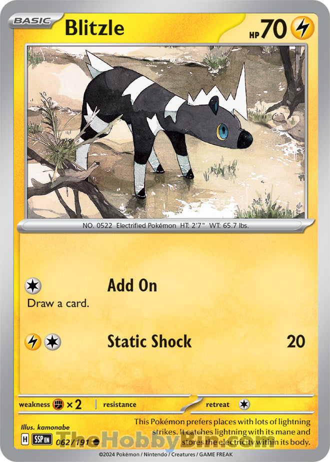 Blitzle #62/191 Common - Surging Sparks Pokemon card