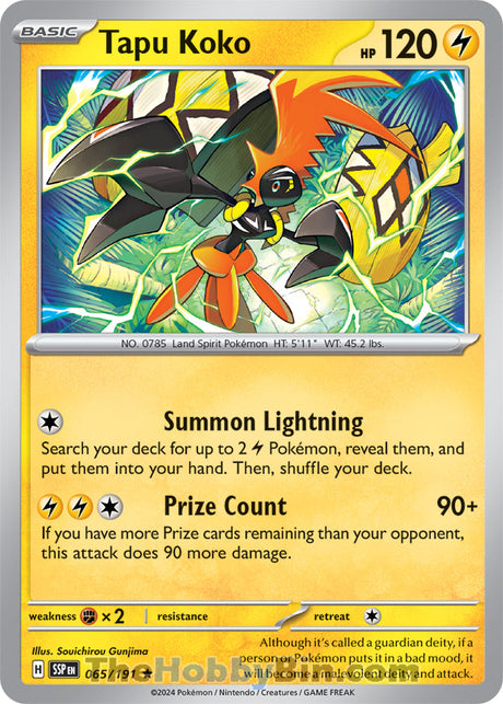 Tapu Koko Surging Sparks Rare #065/191