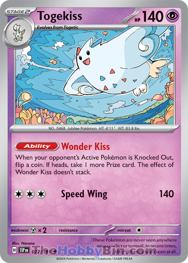Togekiss #72/191 Rare - Surging Sparks Pokemon card