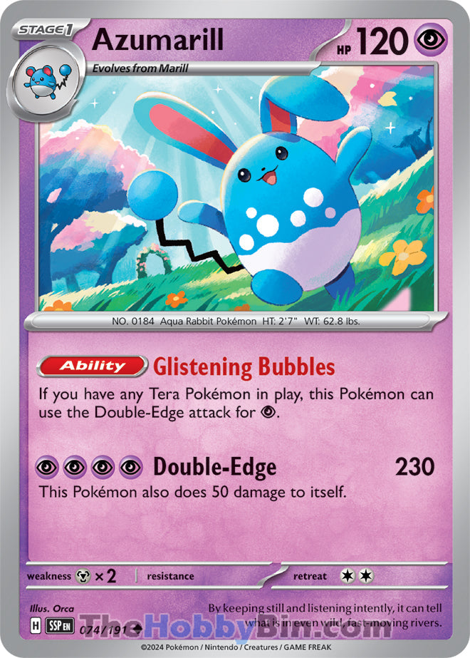 Azumarill #74/191 Uncommon - Surging Sparks Pokemon card