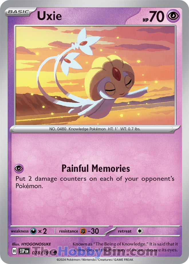 Uxie #78/191 Common - Surging Sparks Pokemon card