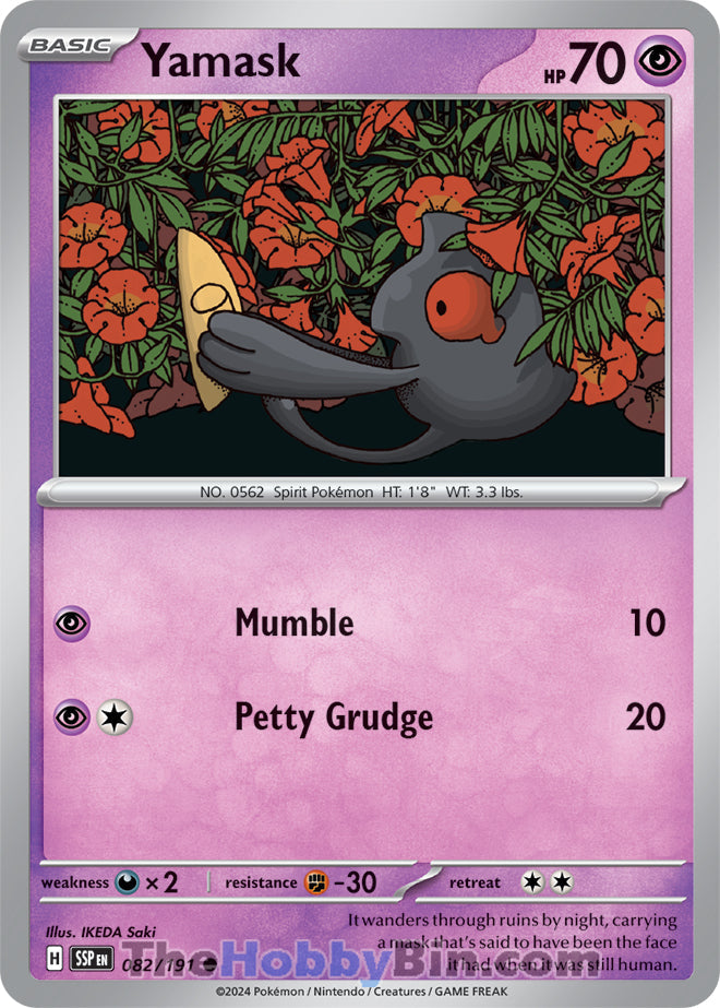 Yamask #82/191 Common - Surging Sparks Pokemon card