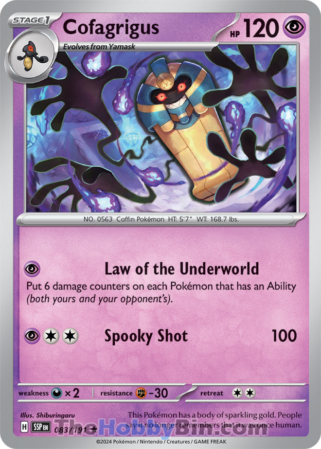 Cofagrigus #83/191 Rare - Surging Sparks Pokemon card