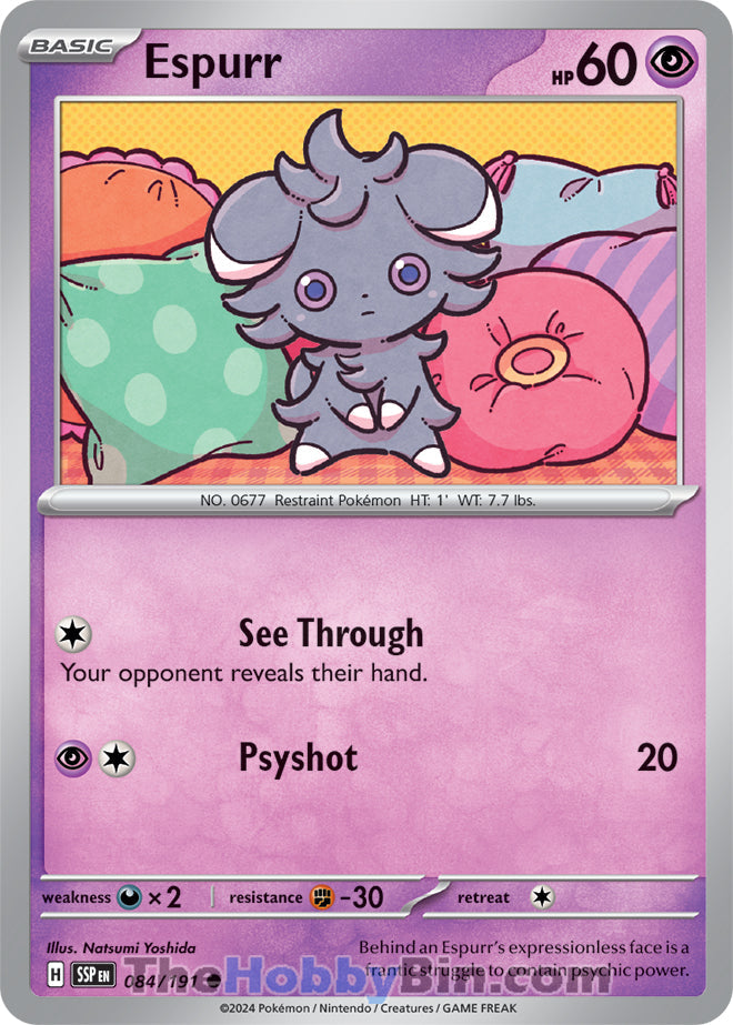 Espurr #84/191 Common - Surging Sparks Pokemon card