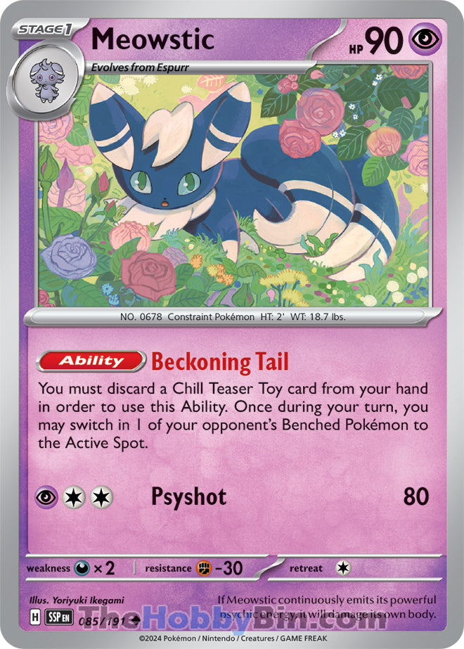 Meowstic #85/191 Uncommon - Surging Sparks Pokemon card
