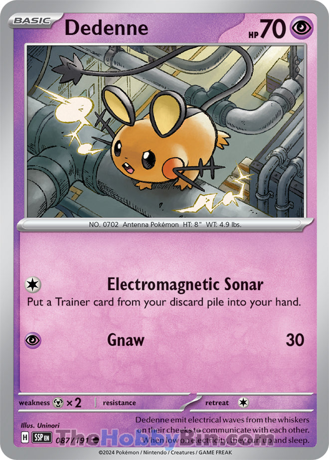 Dedenne #87/191 Common - Surging Sparks Pokemon card