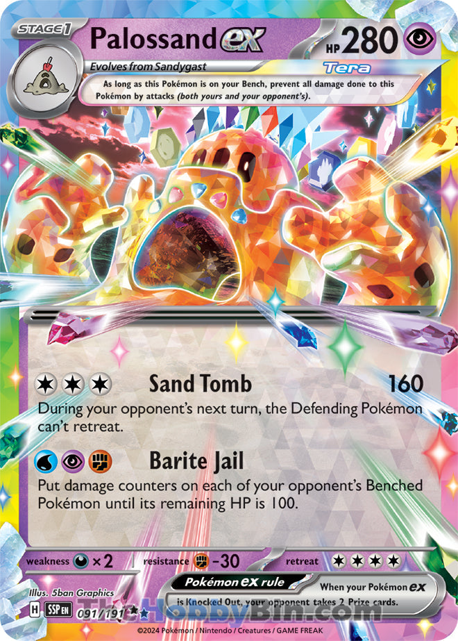 Palossand ex #91/191 Double Rare - Surging Sparks Pokemon card