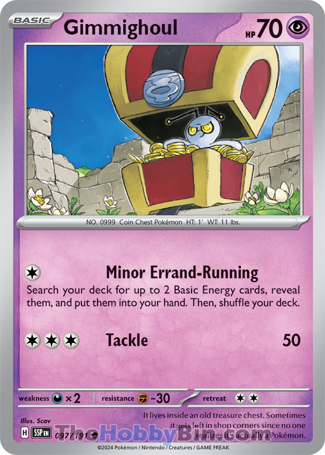 Gimmighoul #97/191 Common - Surging Sparks Pokemon card