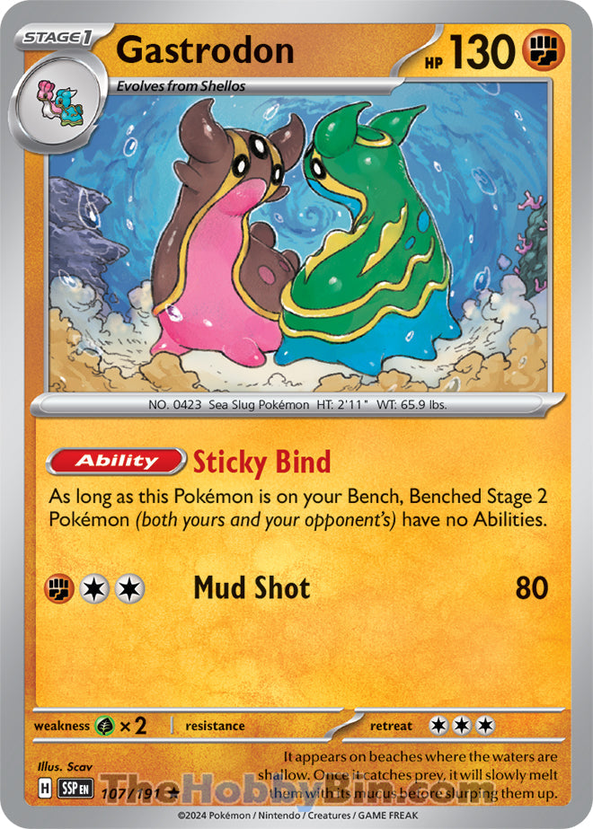 Gastrodon #107/191 Rare - Surging Sparks Pokemon card
