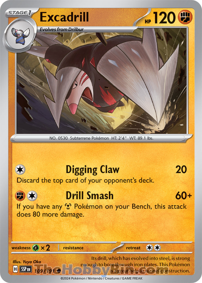 Excadrill #109/191 Common - Surging Sparks Pokemon card