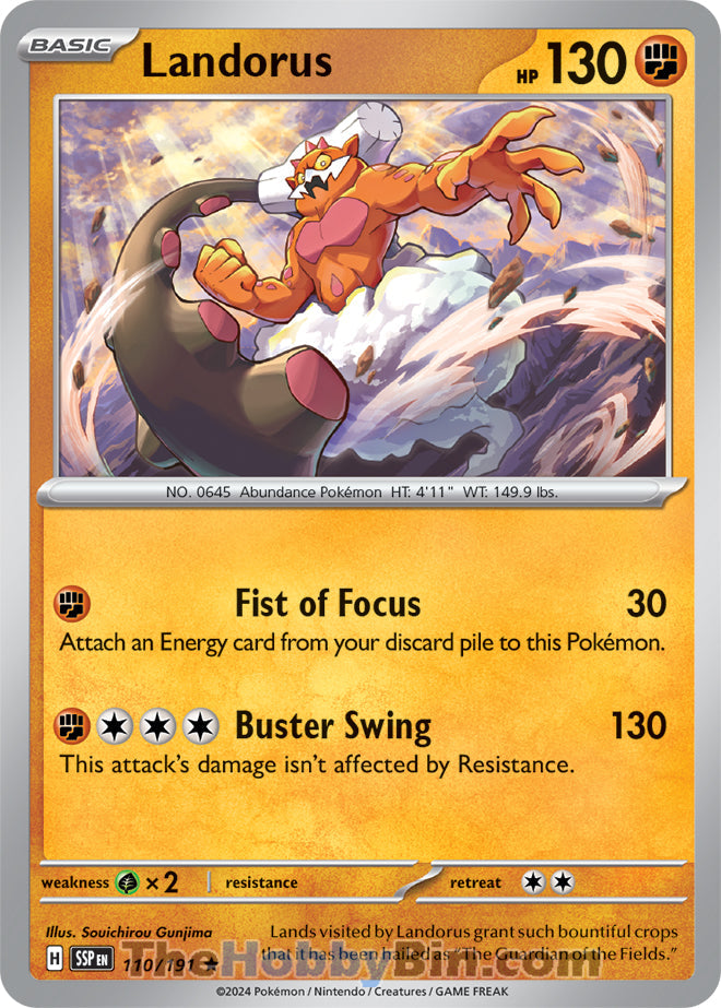 Landorus #110/191 Rare - Surging Sparks Pokemon card