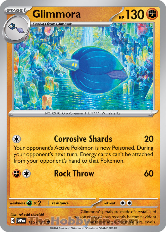 Glimmora #115/191 Common - Surging Sparks Pokemon card
