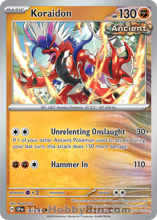 Koraidon #116/191 Uncommon - Surging Sparks Pokemon card