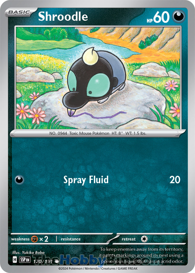 Shroodle #120/191 Common - Surging Sparks Pokemon card