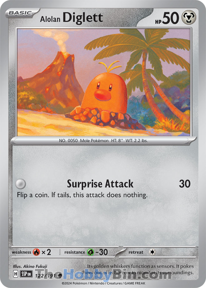 Alolan Diglett #122/191 Common - Surging Sparks Pokemon card
