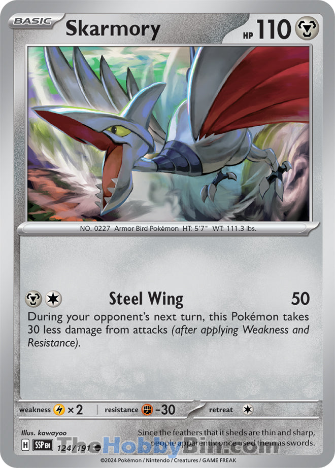Skarmory #124/191 Common - Surging Sparks Pokemon card