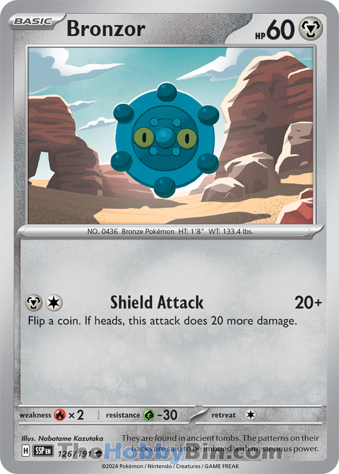 Bronzor #126/191 Common - Surging Sparks Pokemon card
