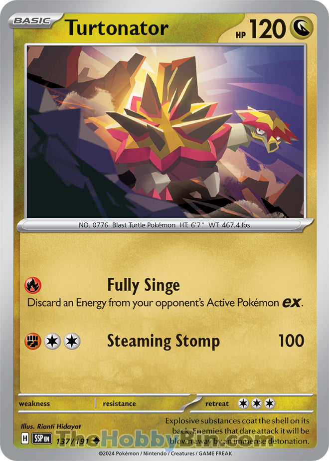 Turtonator #137/191 Uncommon - Surging Sparks Pokemon card