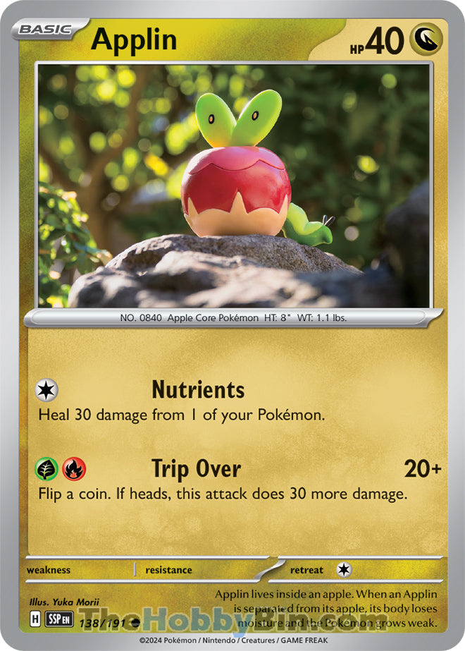 Applin #138/191 Common - Surging Sparks Pokemon card