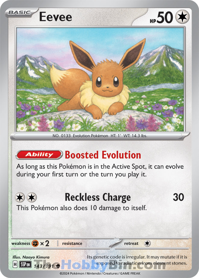 Eevee #143/191 Common - Surging Sparks Pokemon card