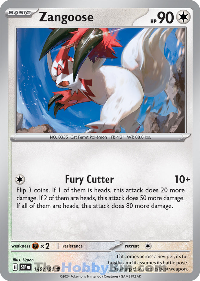 Zangoose #149/191 Common - Surging Sparks Pokemon card