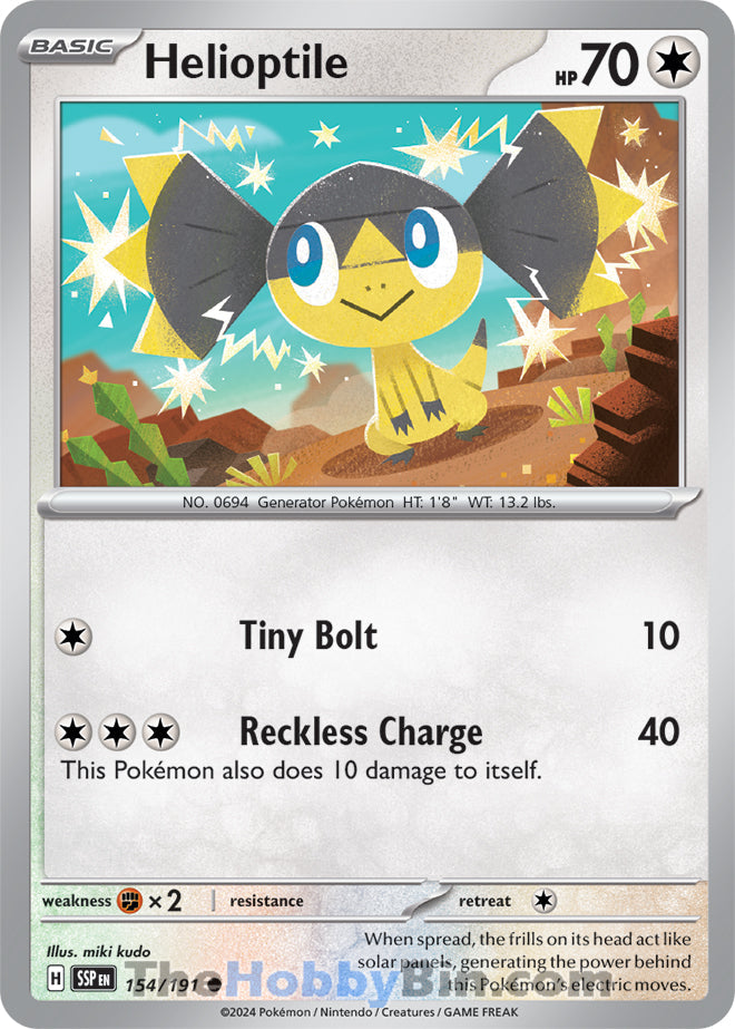 Helioptile #154/191 Common - Surging Sparks Pokemon card