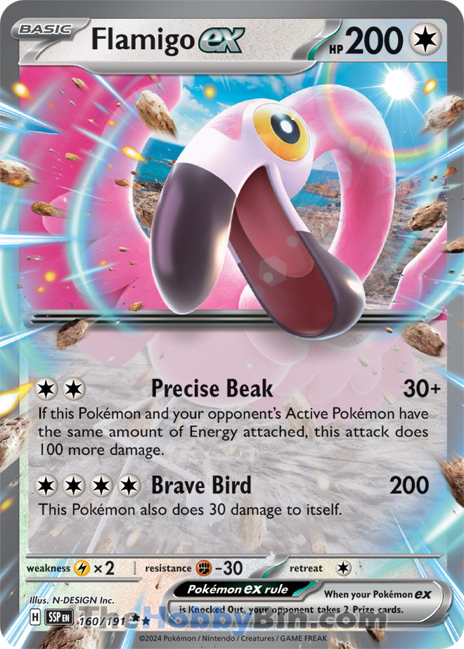 Flamigo ex #160/191 Double Rare - Surging Sparks Pokemon card