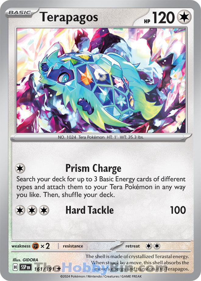 Terapagos #161/191 Rare - Surging Sparks Pokemon card