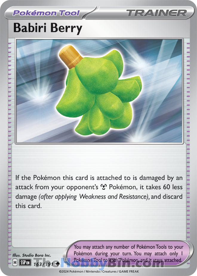 Babiri Berry #163/191 Uncommon - Surging Sparks Pokemon card