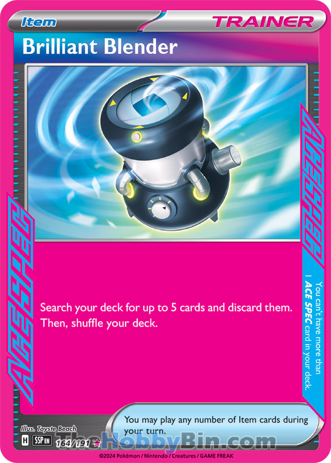 Brilliant Blender #164/191 ACE SPEC Rare - Surging Sparks Pokemon card