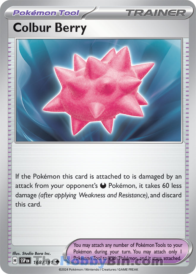 Colbur Berry #168/191 Uncommon - Surging Sparks Pokemon card