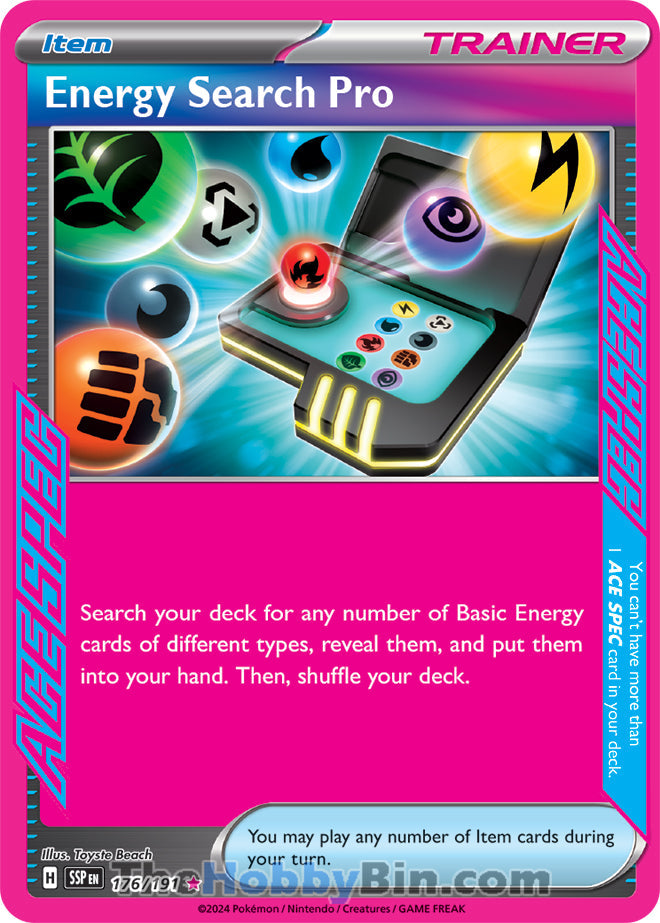 Energy Search Pro #176/191 ACE SPEC Rare - Surging Sparks Pokemon card