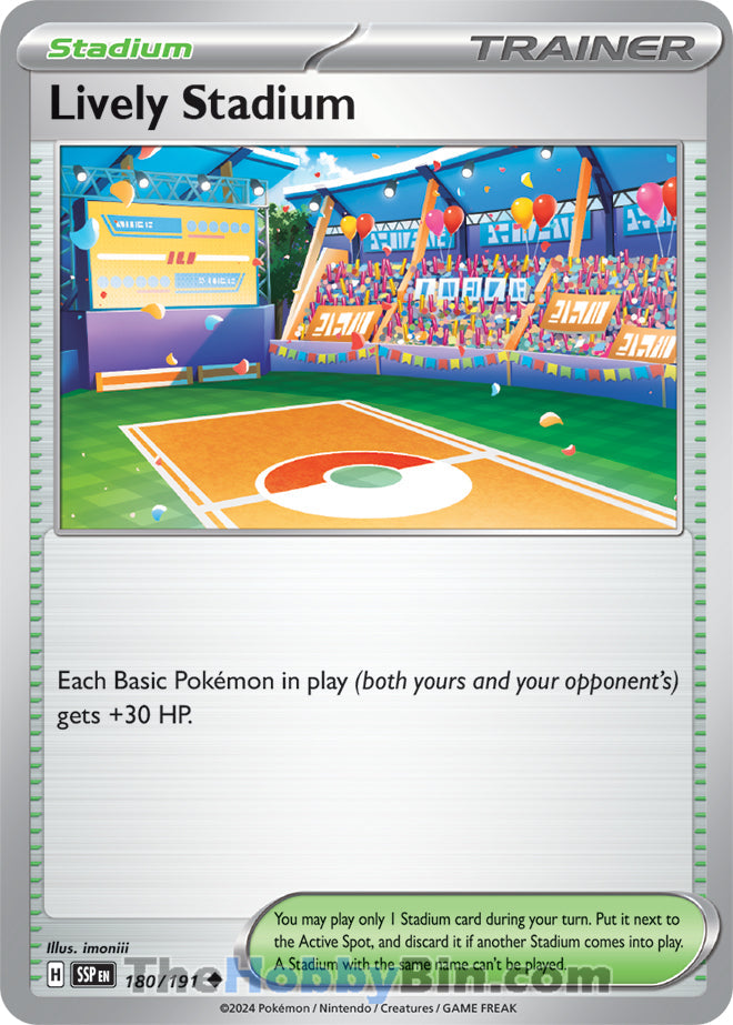 Lively Stadium #180/191 Uncommon - Surging Sparks Pokemon card