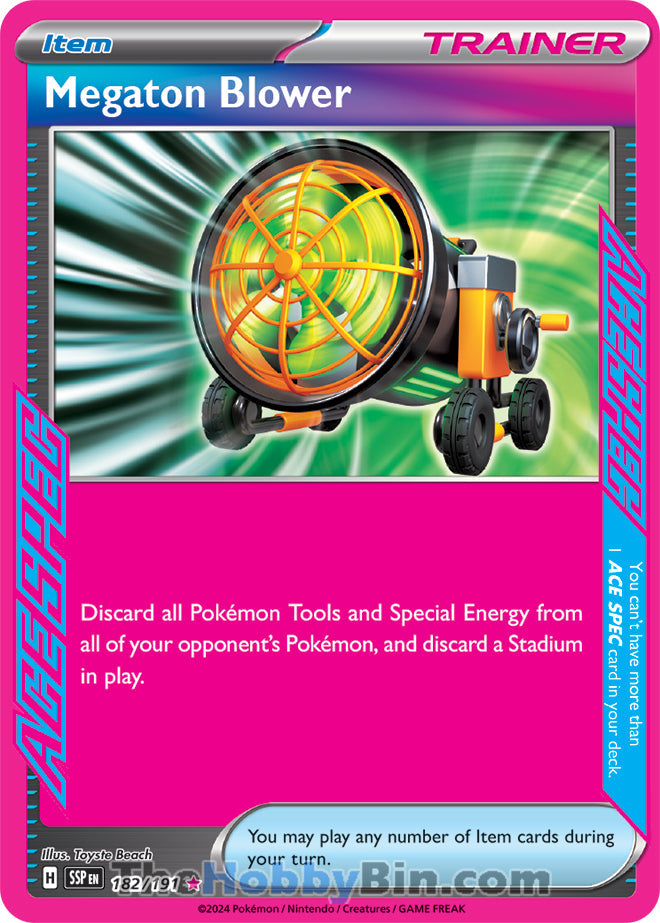 Megaton Blower #182/191 ACE SPEC Rare - Surging Sparks Pokemon card