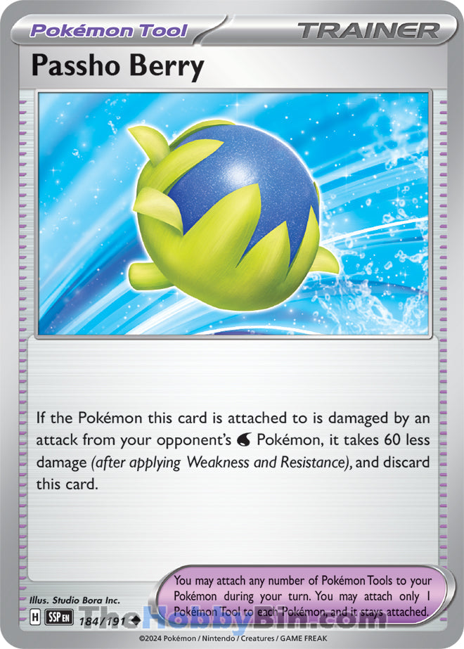 Passho Berry #184/191 Uncommon - Surging Sparks Pokemon card