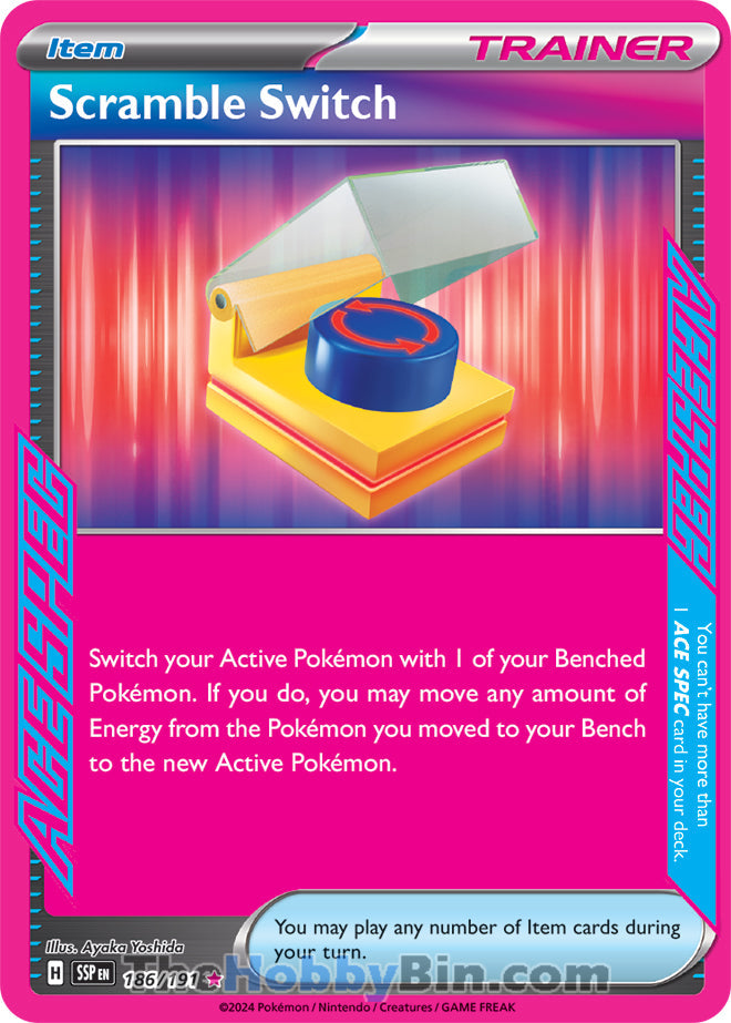 Scramble Switch #186/191 ACE SPEC Rare - Surging Sparks Pokemon card