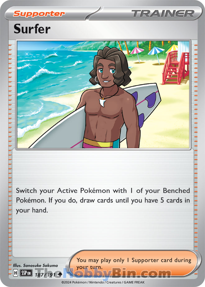 Surfer #187/191 Uncommon - Surging Sparks Pokemon card