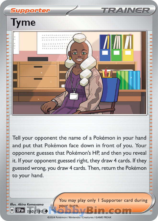 Tyme #190/191 Uncommon - Surging Sparks Pokemon card