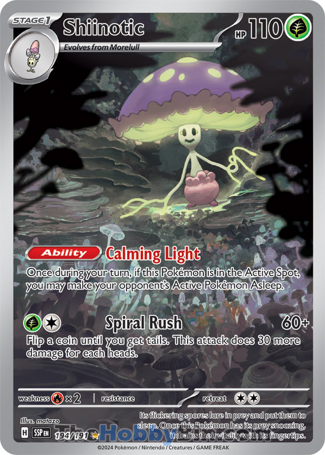 Shiinotic #194/191 Illustration Rare - Surging Sparks Pokemon card