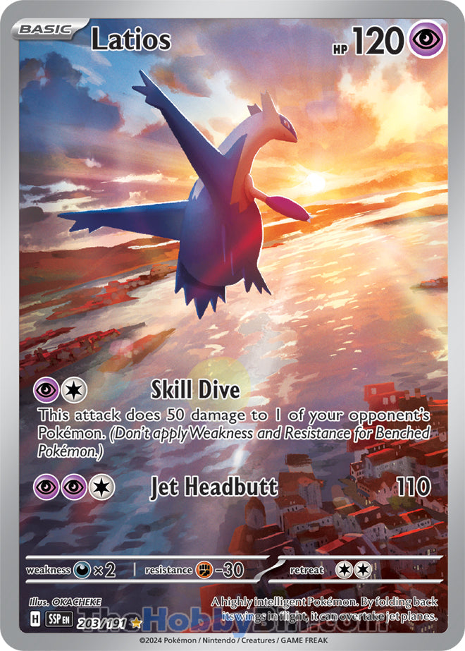 Latios #203/191 Illustration Rare - Surging Sparks Pokemon card