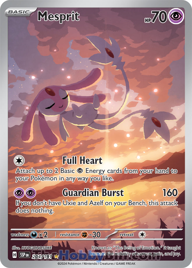 Mesprit #204/191 Illustration Rare - Surging Sparks Pokemon card
