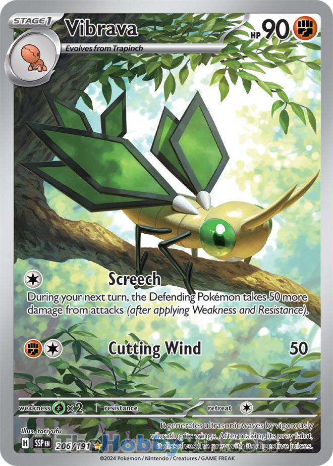 Vibrava #206/191 Illustration Rare - Surging Sparks Pokemon card
