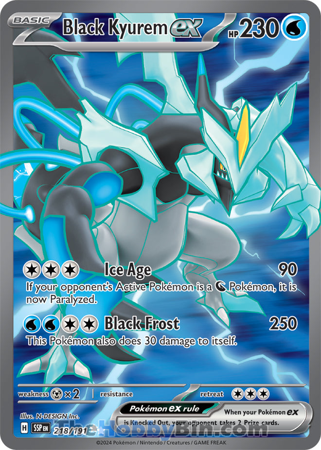 Black Kyurem ex #218/191 Ultra Rare - Surging Sparks Pokemon card