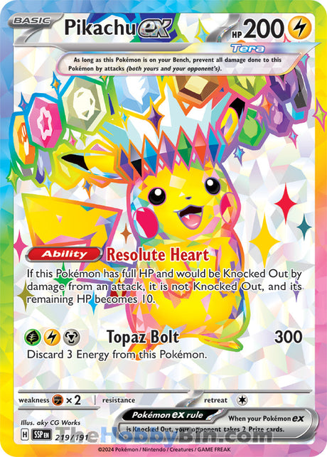 Pikachu ex Surging Sparks Ultra Rare #219/191