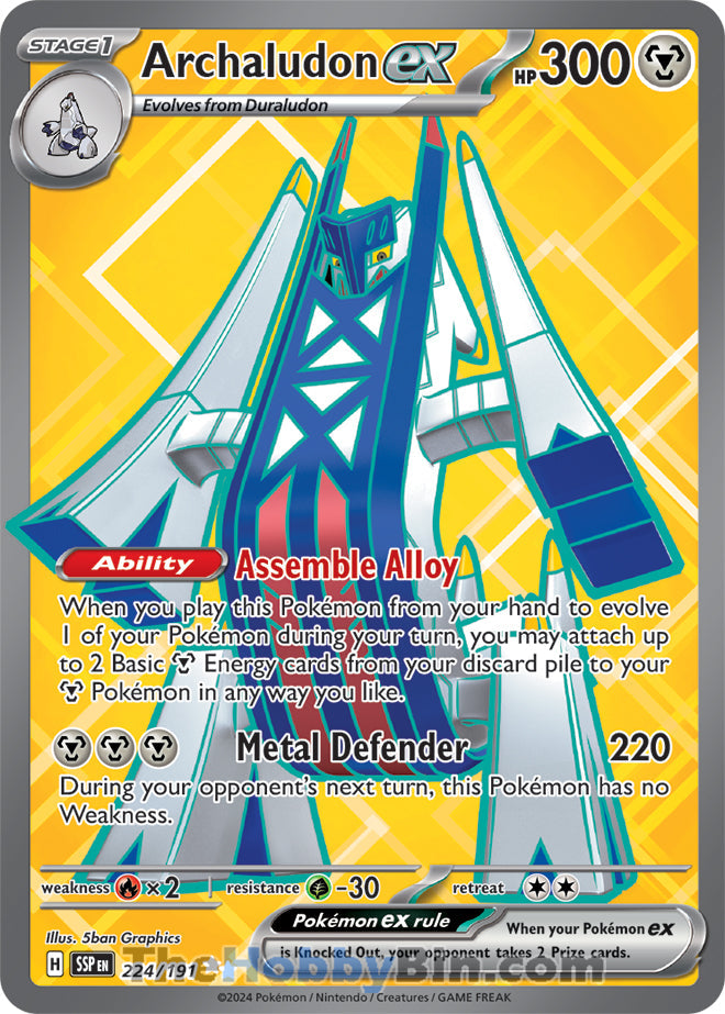 Archaludon ex #224/191 Ultra Rare - Surging Sparks Pokemon card