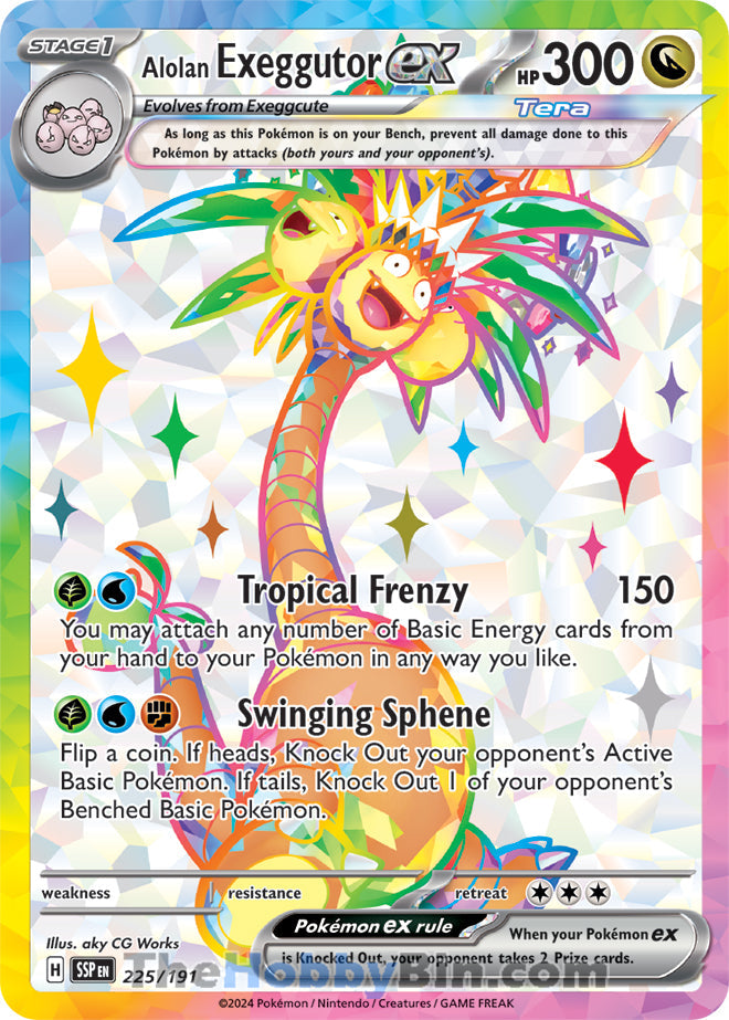 Alolan Exeggutor ex #225/191 Ultra Rare - Surging Sparks Pokemon card