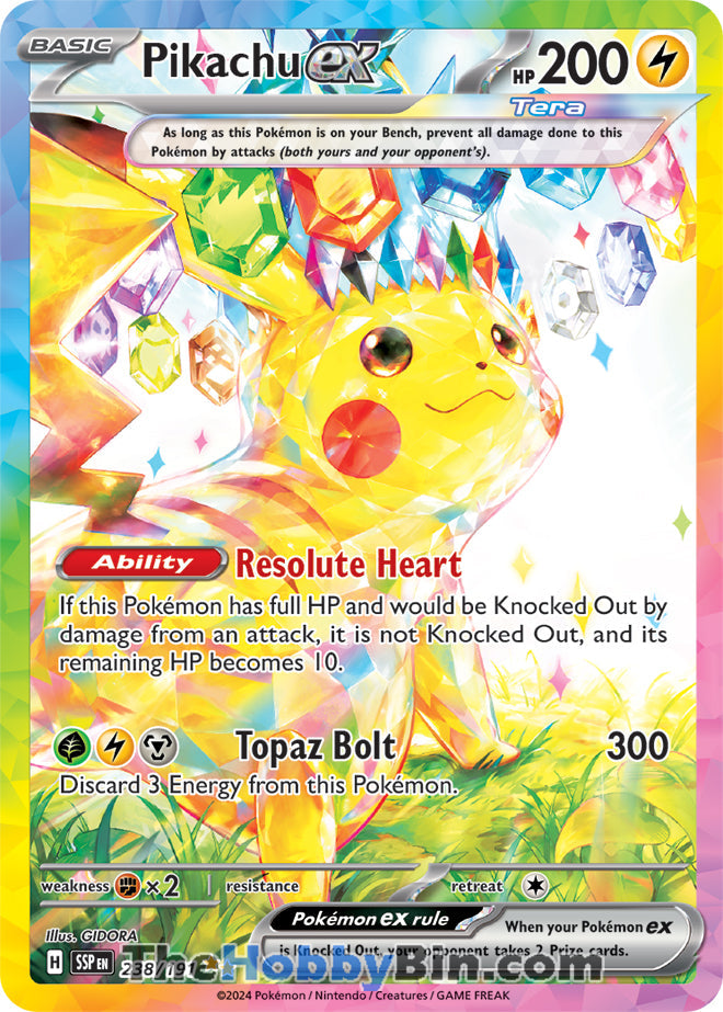 Pikachu ex #238/191 Special Illustration Rare - Surging Sparks Pokemon card