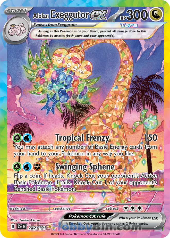 Alolan Exeggutor ex #242/191 Special Illustration Rare - Surging Sparks Pokemon card
