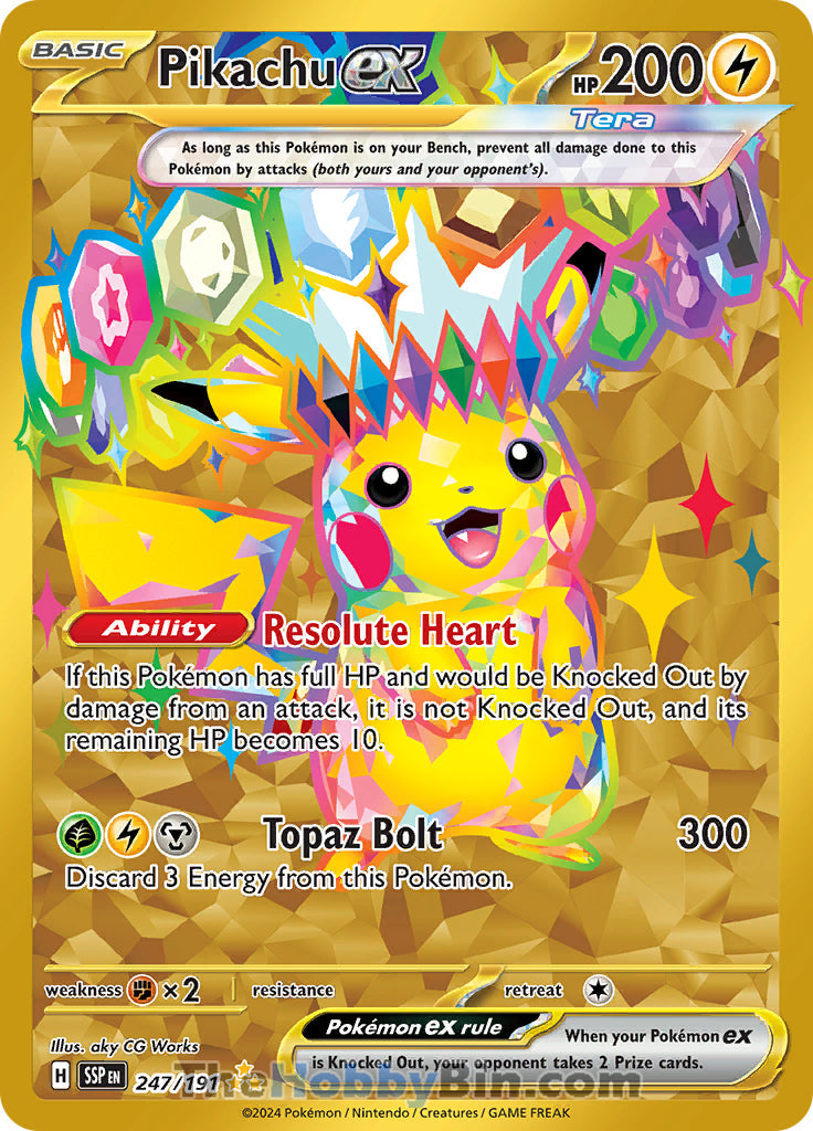 0247 Pikachu ex Hyper Rare Surging Sparks